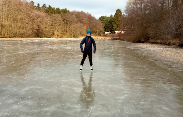 Jevanský a Vyžlovský rybník na bruslích