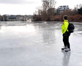 Bruslení na vodě v Libeňském přístavu