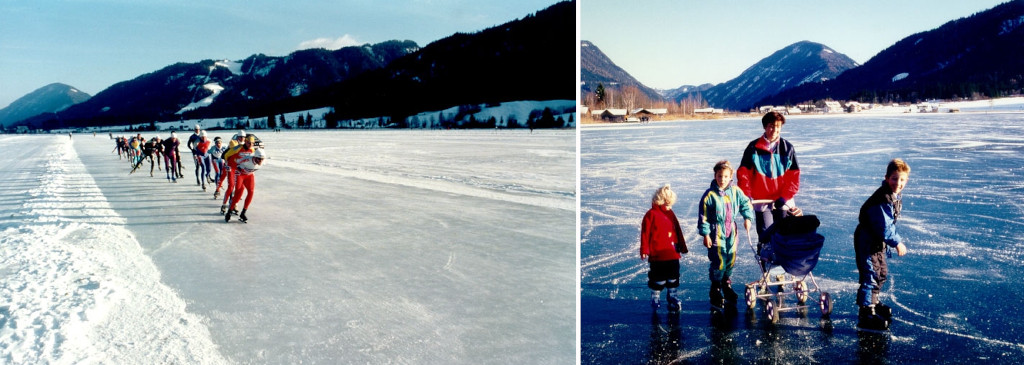 Bruslařský maraton na Weissensee.
