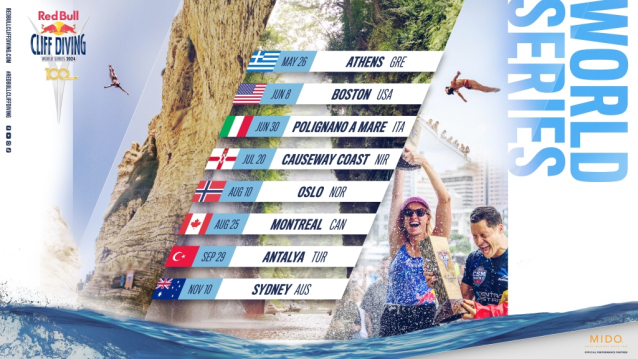 Anniversary Red Bull Cliff Diving World Series season to celebrate 100 tour stops tackling classic and original locations worldwide