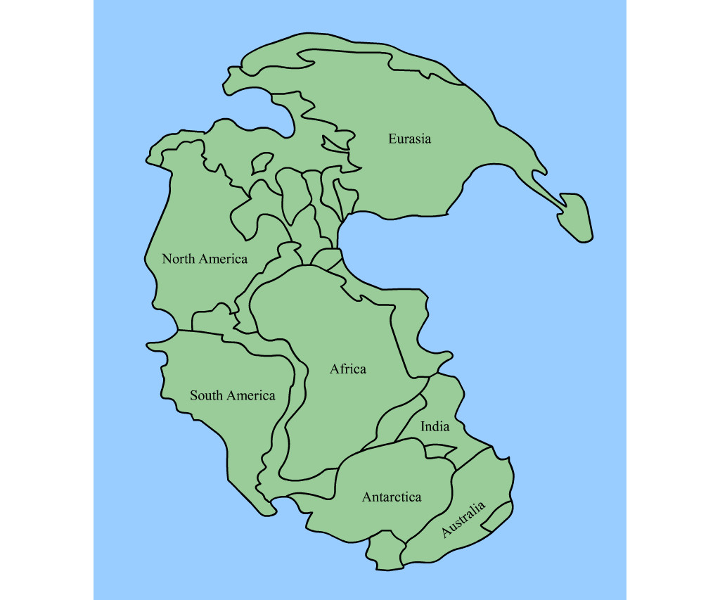 Superkontinent Pangea.