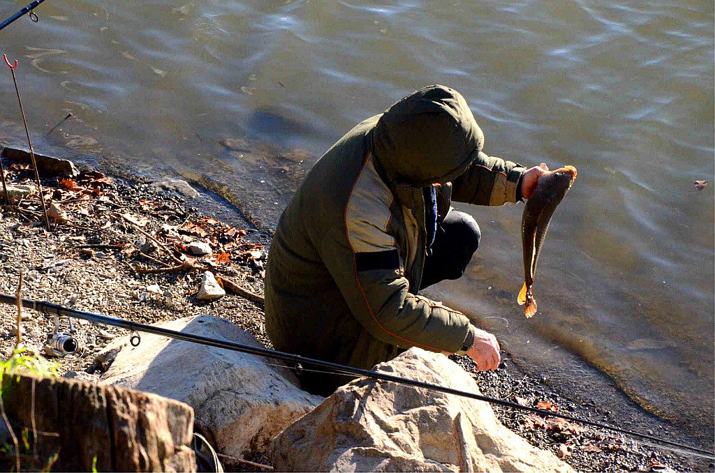 Rybář na Hostivařské přehradě.