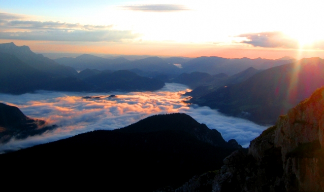 Nadoblačná hřebenovka Watzmann