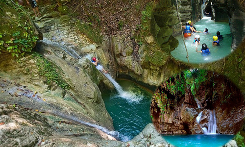 27 přírodních tobogánů v tropickém pralese Dominikánské republiky 27 přírodních tobogánů v tropickém pralese Dominikánské republiky