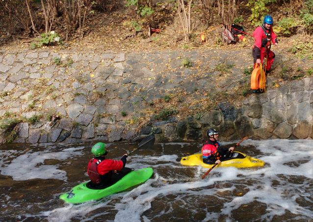 Prague Kayaking Autumn at Botič Creek