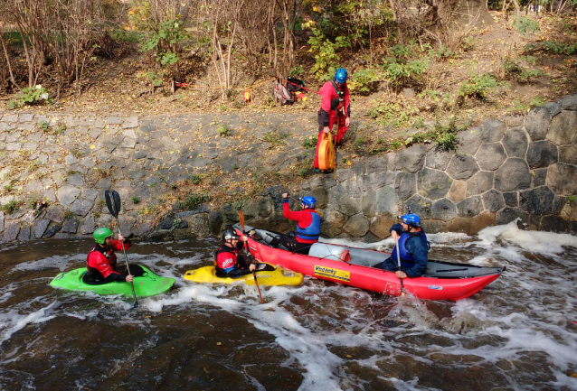 Prague Kayaking Autumn at Botič Creek