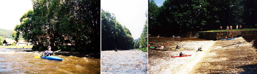 Řeka Jihlava: zleva Biskoupky, Mohelno, Letkovice.