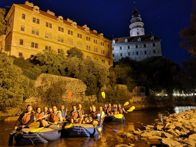 Noční rafting v Českém Krumlově