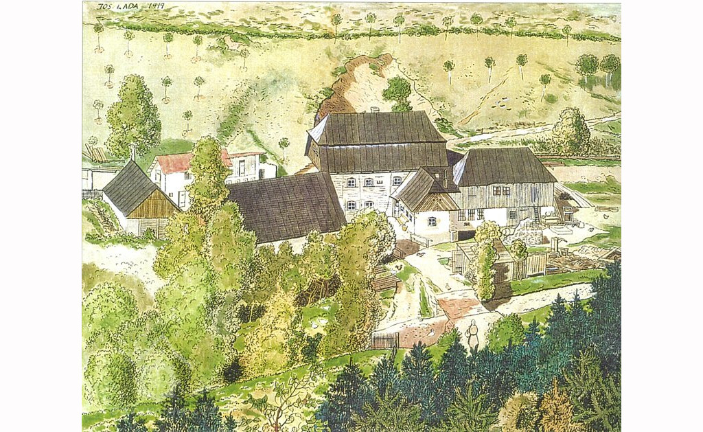 Podvicmanovský mlýn na Zábrdce 1919.