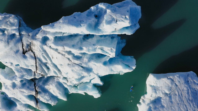 Extreme kayaker Nouria Newman explores Icelandic glacier