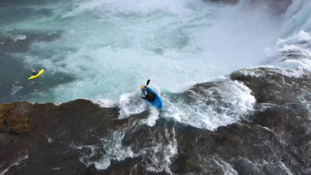 Extreme kayaker Nouria Newman explores Icelandic glacier