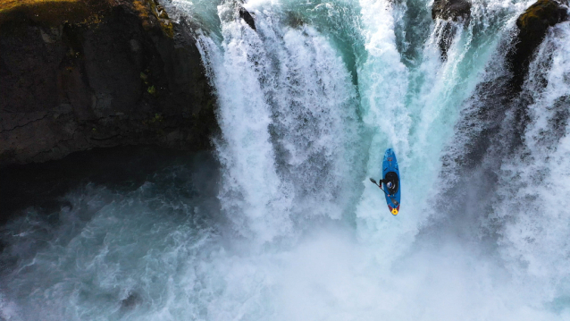 Extreme kayaker Nouria Newman explores Icelandic glacier