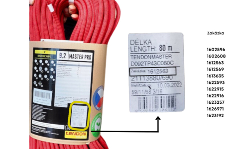 Horolezecké lano Tendon Master Pro 9,2 vraťte Lanexu