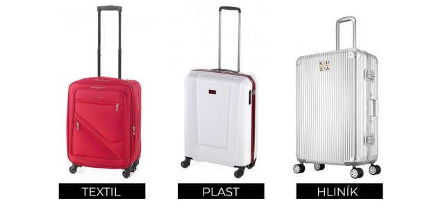 Top 3 cestovní kufry: dělení dle materiálu