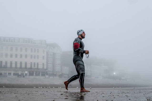 Strongman Ross Edgley swims into shore after 157 days and 2,000 miles at sea