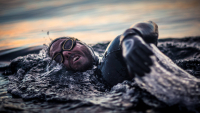 Strongman Ross Edgley swims into shore after 157 days and 2,000 miles at sea