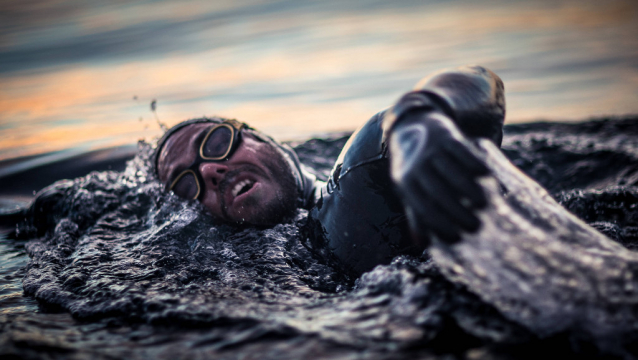 Strongman Ross Edgley swims into shore after 157 days and 2,000 miles at sea