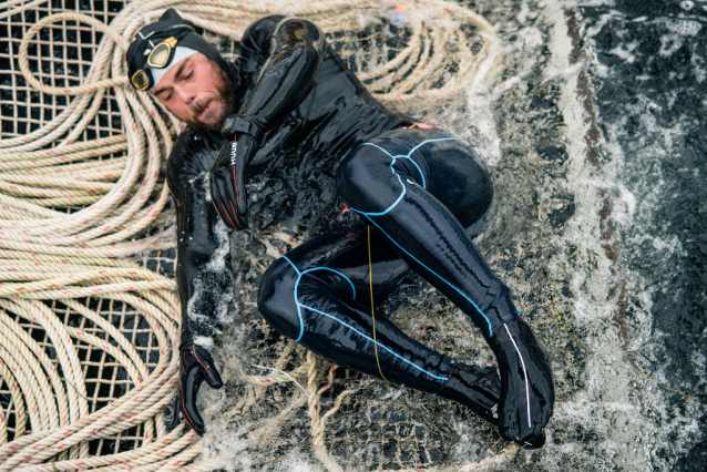 Strongman Ross Edgley swims into shore after 157 days and 2,000 miles at sea