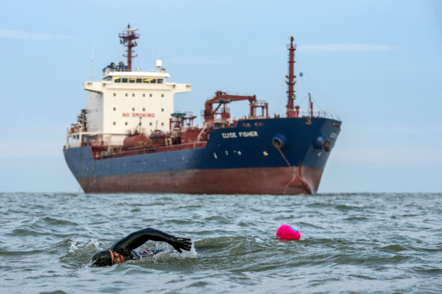 Strongman Ross Edgley swims into shore after 157 days and 2,000 miles at sea