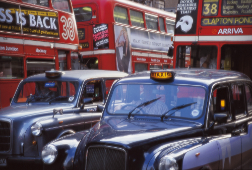 Londýnské taxi.
