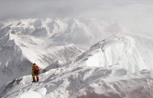 Mount Everest ze severu, sestup do Camp 3.