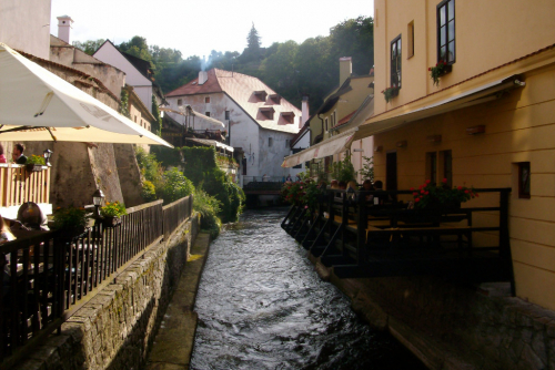 Vltava v Českém Krumlově. Myší díra.