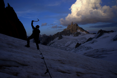 Vallée Blanche pod Mont Blanc du Tacul.