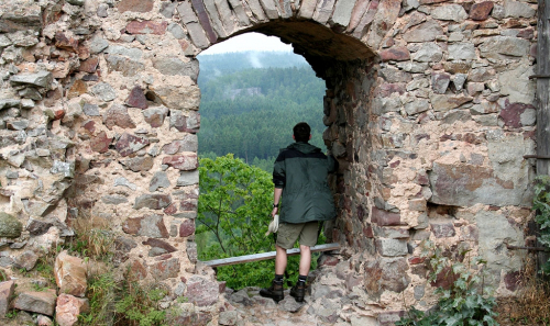 Valdek, výhled na skálu Jindřichovka.