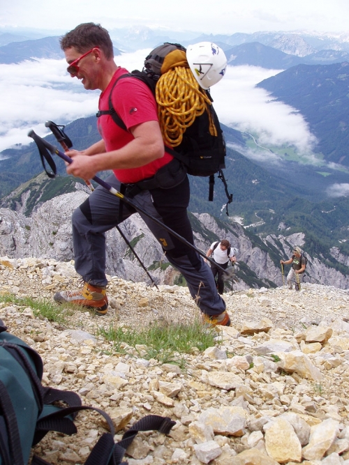 Buchstein - nástup na feráty i lezecké cesty je stejný.