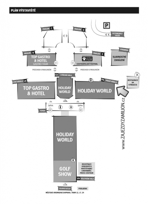 Plán veletrhu Holiday World 2013.
