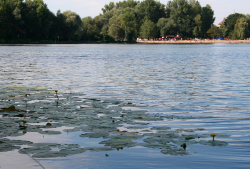 Jezero Poděbrady, placená pláž.