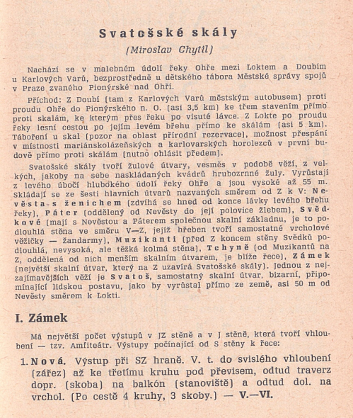 Svatošské skály, horolezecký průvodce 1968.