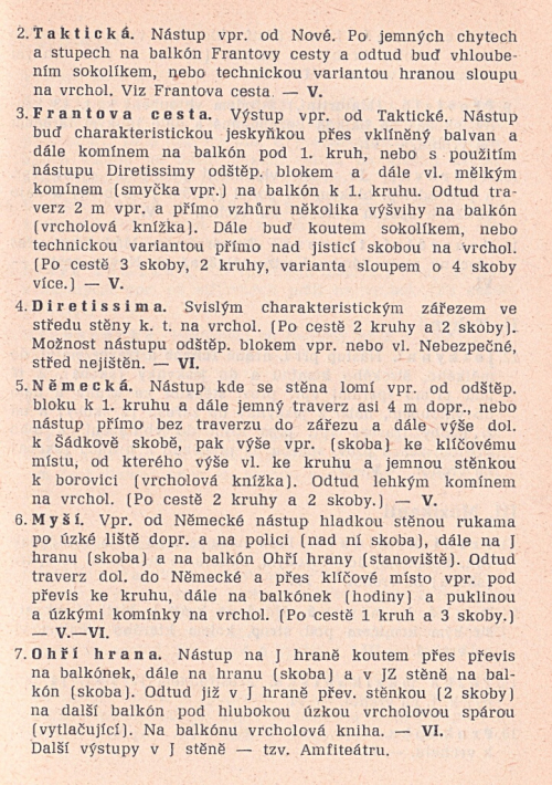 Svatošské skály, horolezecký průvodce 1968.