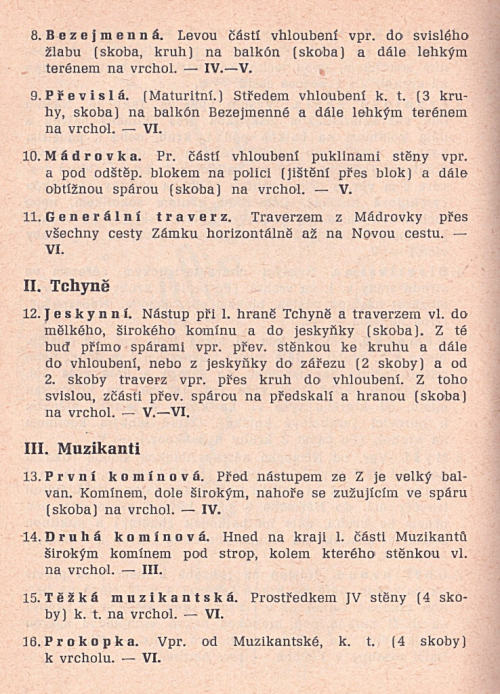 Svatošské skály, horolezecký průvodce 1968.