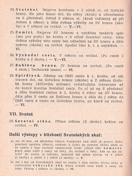 Svatošské skály, horolezecký průvodce 1968.