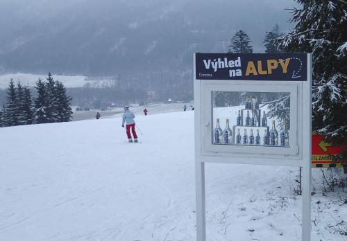 Červená Voda. Vyhlídka na Alpy.