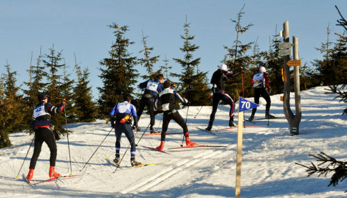 Krkonošská 70, závod družstev na běžkách.