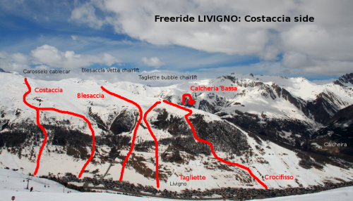 Livigno freeride. Costaccia side.