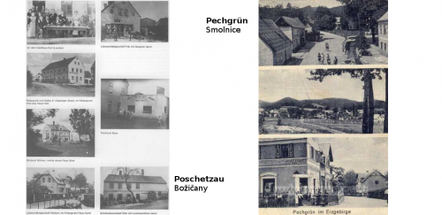 Pechgrün (Smolnice) a Poschetzau (Božíčany).