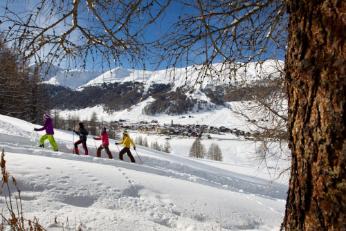 Livigno na sněžnicích.