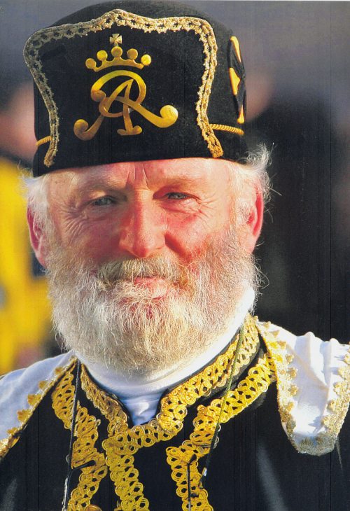 Saský horník v historické uniformě.