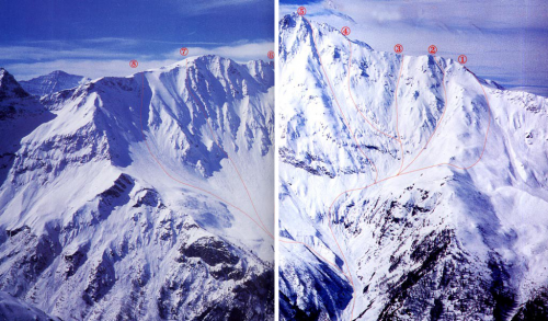 La Plagne, Bellecote, severní stěna.