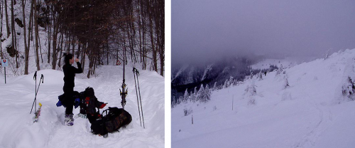 Velká Fatra: Dolný Harmanec, cesta začíná. 