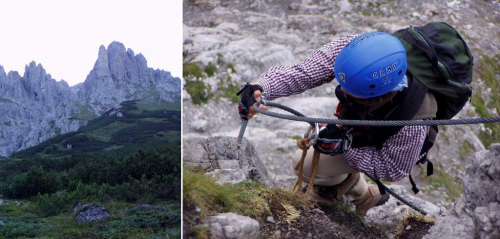 Königsjodler Hochkönig. Dolní část feráty.