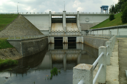 Přehrada Lipno na horní Vltavě.