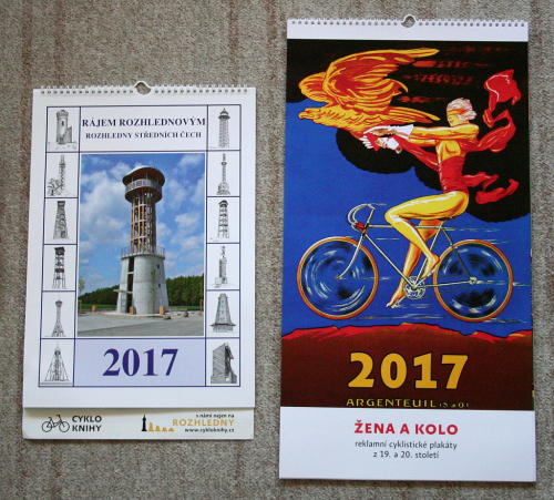 Nové kalendáře z Cykloknih: Žena a kolo, Rájem rozhlednovým.