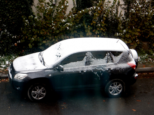 Prague.  The first snow.