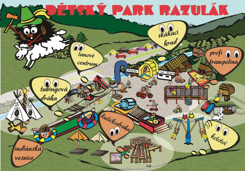 Mapa parku Razulák Velké Karlovice.