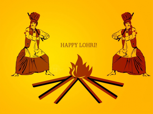 Festival Lohri v Indii.