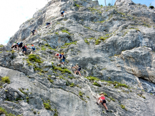 Drachenwand Klettersteig, Mondsee, Salzkammergut.